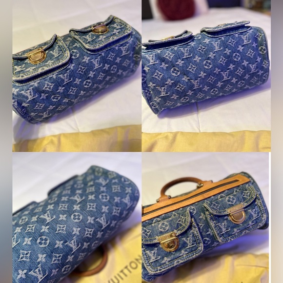 AUTHENTIC LOUIS VUITTON NEO SPEEDY DENIM HANDBAG - Picture 9 of 16